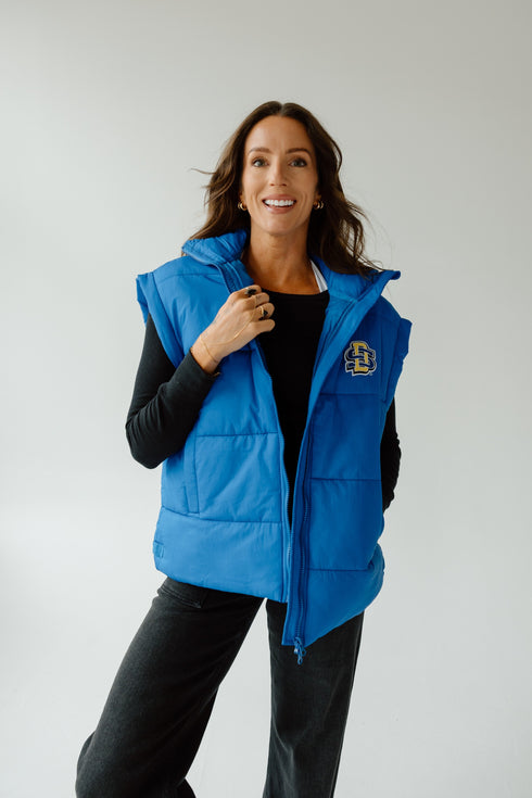 SD State Logo Patch Oversized Puffer Vest